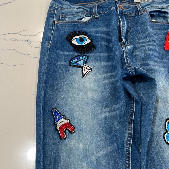 Rocks & Indigo Jeans with Patches on Front sz.12/30 - Picture 5 of 8